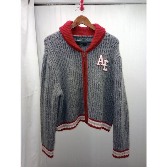 VTG  American Eagle sweater, zip down. Cardigan. letterman. Size Large - Picture 1 of 4